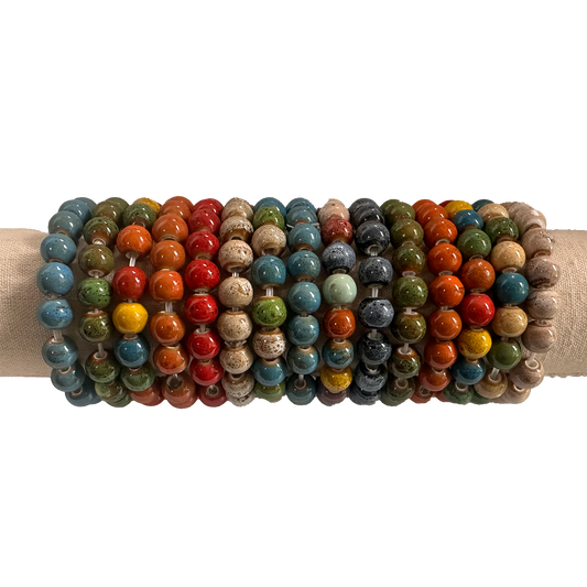 Clay Round Beads - Stretch Bracelet Set
