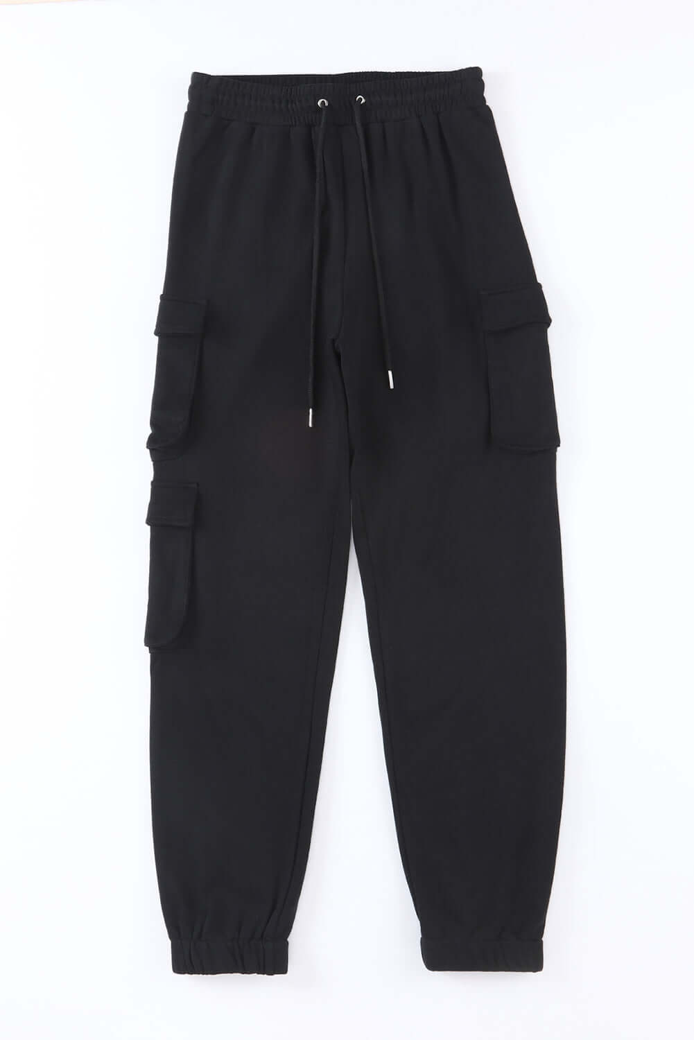 Black Drawstring Jogger Pants with Cargo Pockets - Dixie Hike & Style
