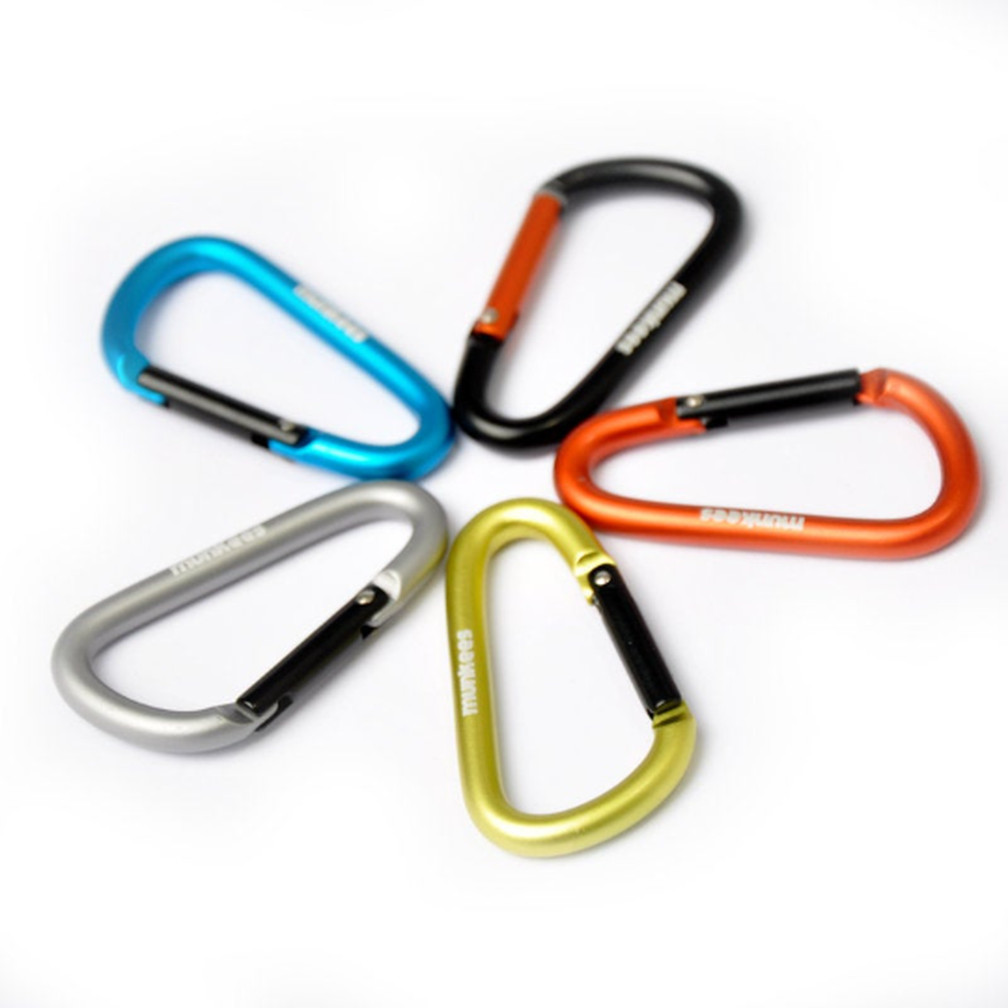 Munkees Versatile D-Ring Carabiner Clip Set - 5mm, 2-Pack