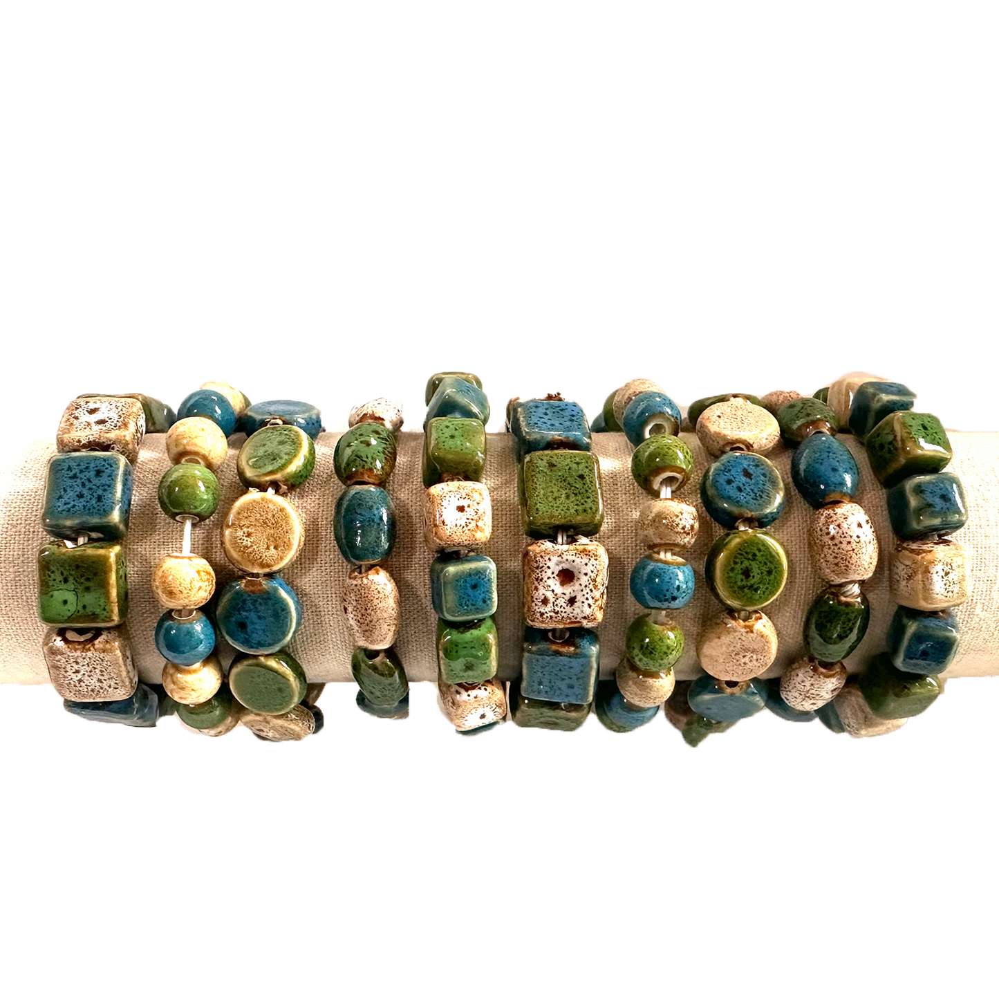 Seashore Multi-Color Clay Bead Stretch Bracelet