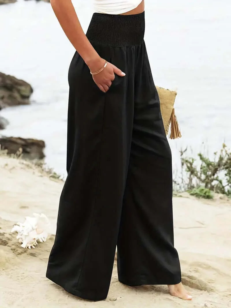 Boho Chic High-Waist Breezy Pants - Dixie Hike & Style