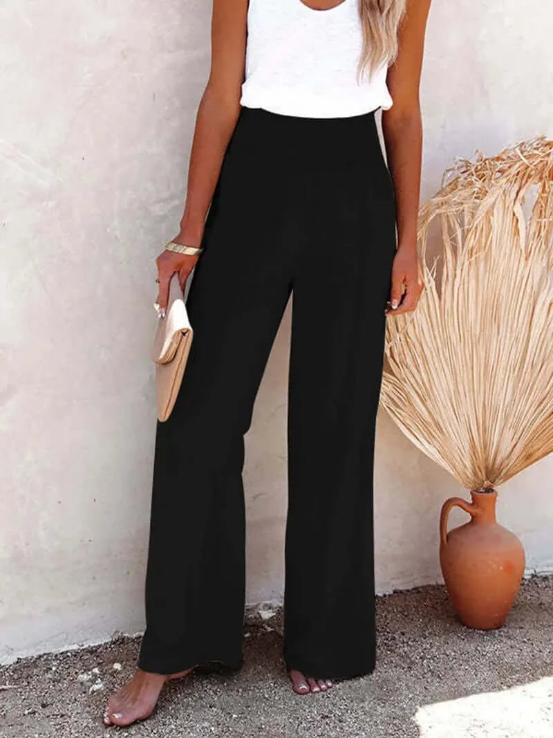 Boho Chic High-Waist Breezy Pants - Dixie Hike & Style