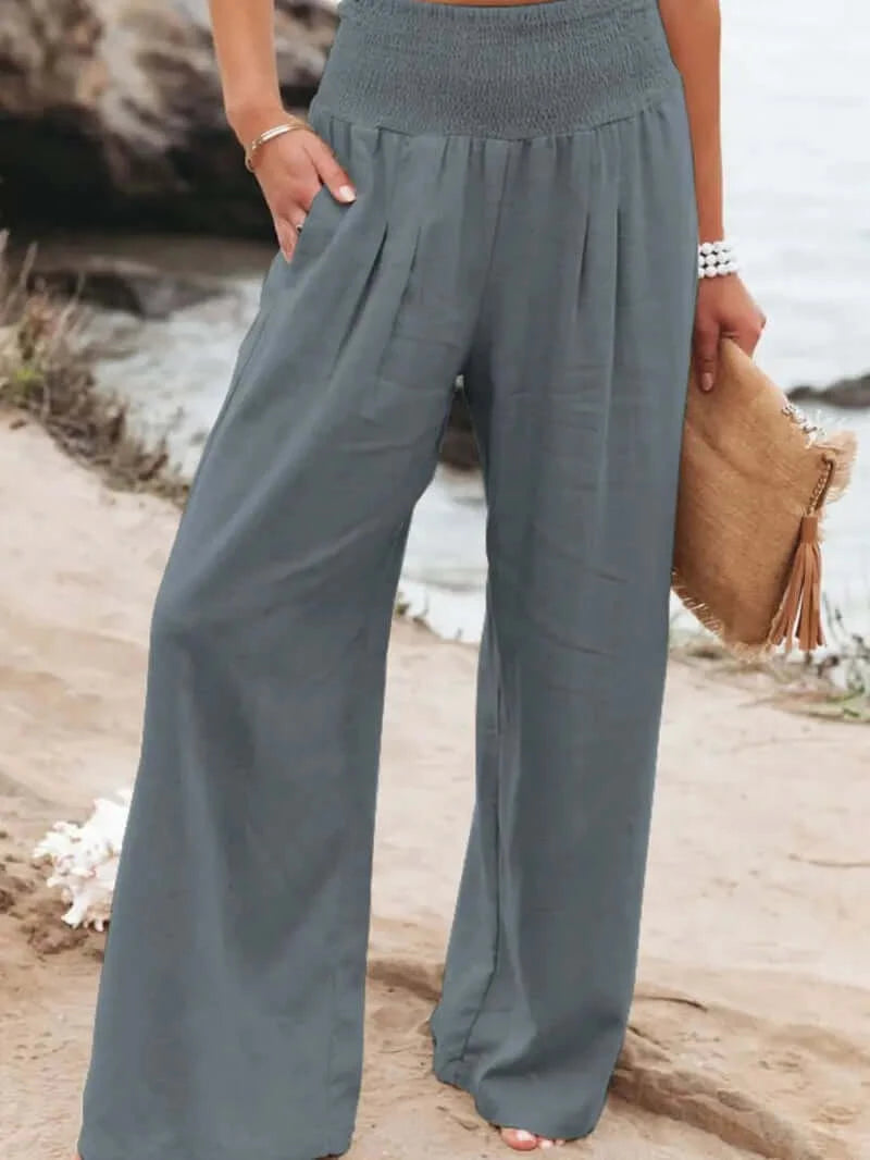 Boho Chic High-Waist Breezy Pants - Dixie Hike & Style