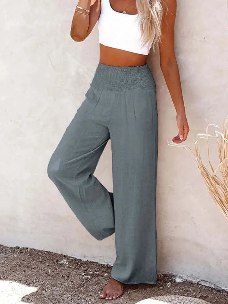 Boho Chic High-Waist Breezy Pants - Dixie Hike & Style