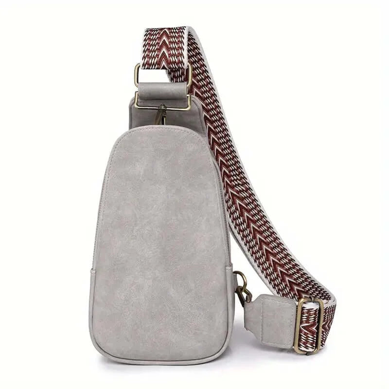BohoVibe PU Leather Sling Bag with Wide Guitar Strap - Dixie Hike & Style