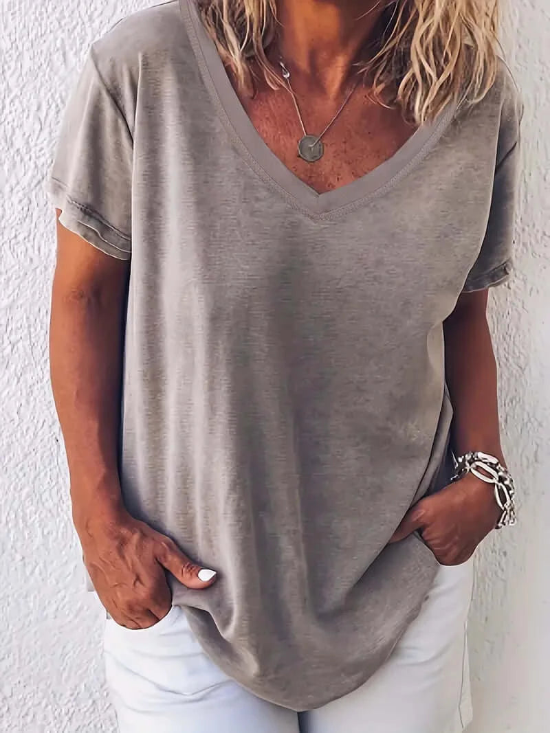 Casual Chic V-Neck Tee - Dixie Hike & Style