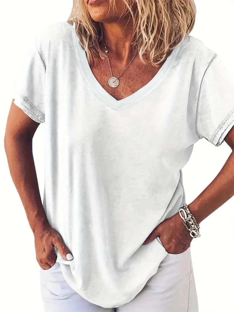 Casual Chic V-Neck Tee - Dixie Hike & Style