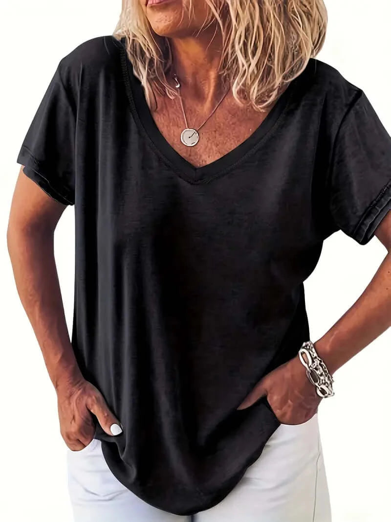 Casual Chic V-Neck Tee - Dixie Hike & Style