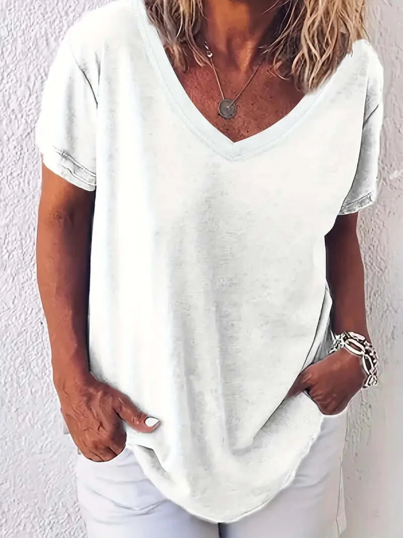 Casual Chic V-Neck Tee - Dixie Hike & Style