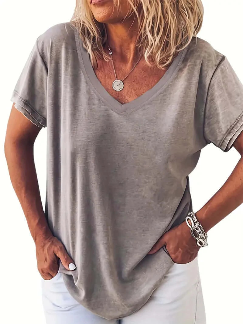 Casual Chic V-Neck Tee - Dixie Hike & Style