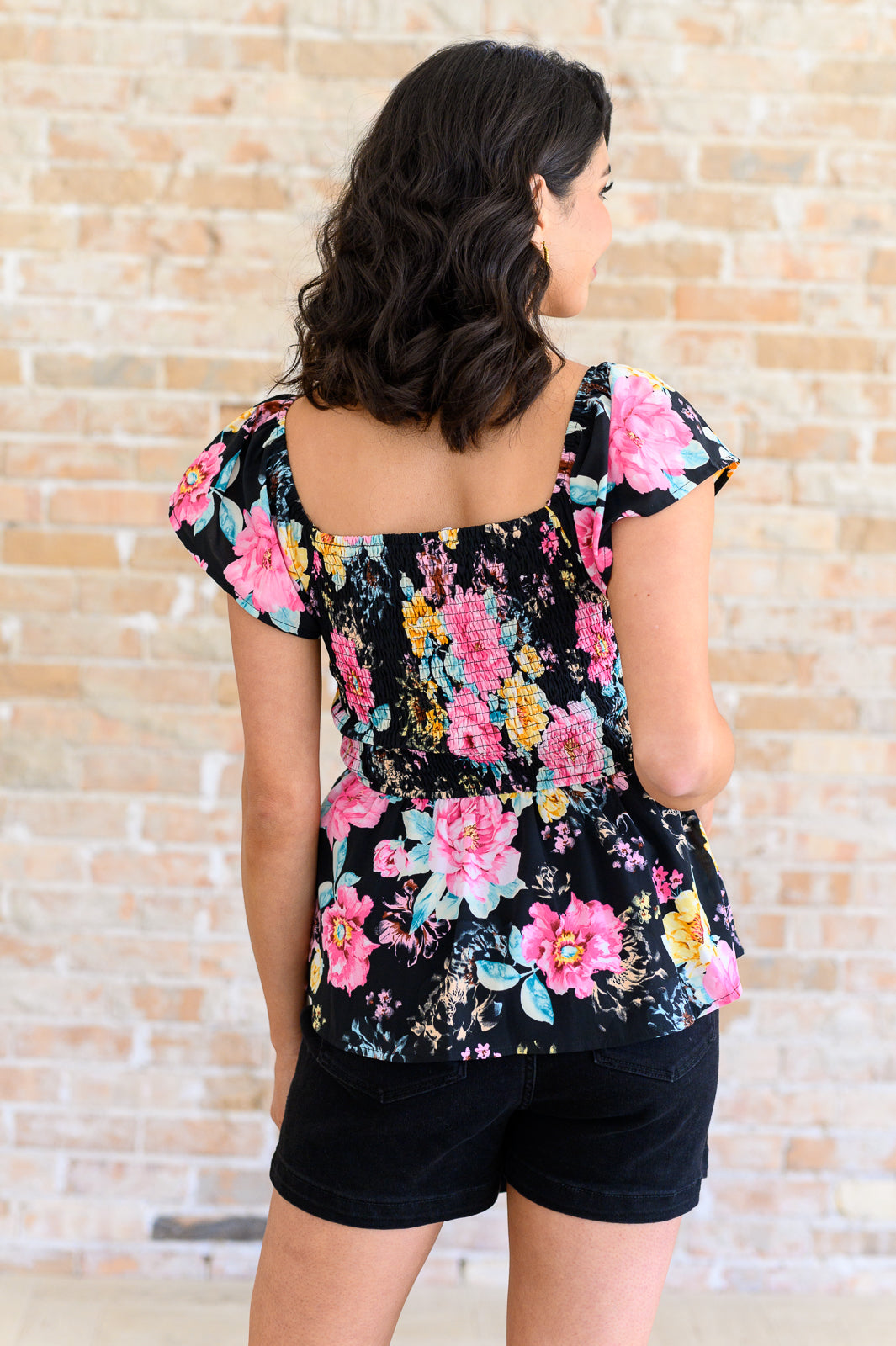 Constantly Cute Floral Top in Black Multi