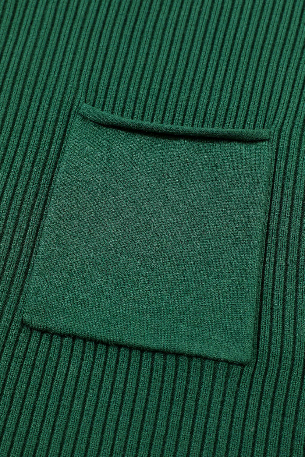 Blackish Green Patch Pocket Ribbed Knit Short Sleeve Sweater - Dixie Hike & Style
