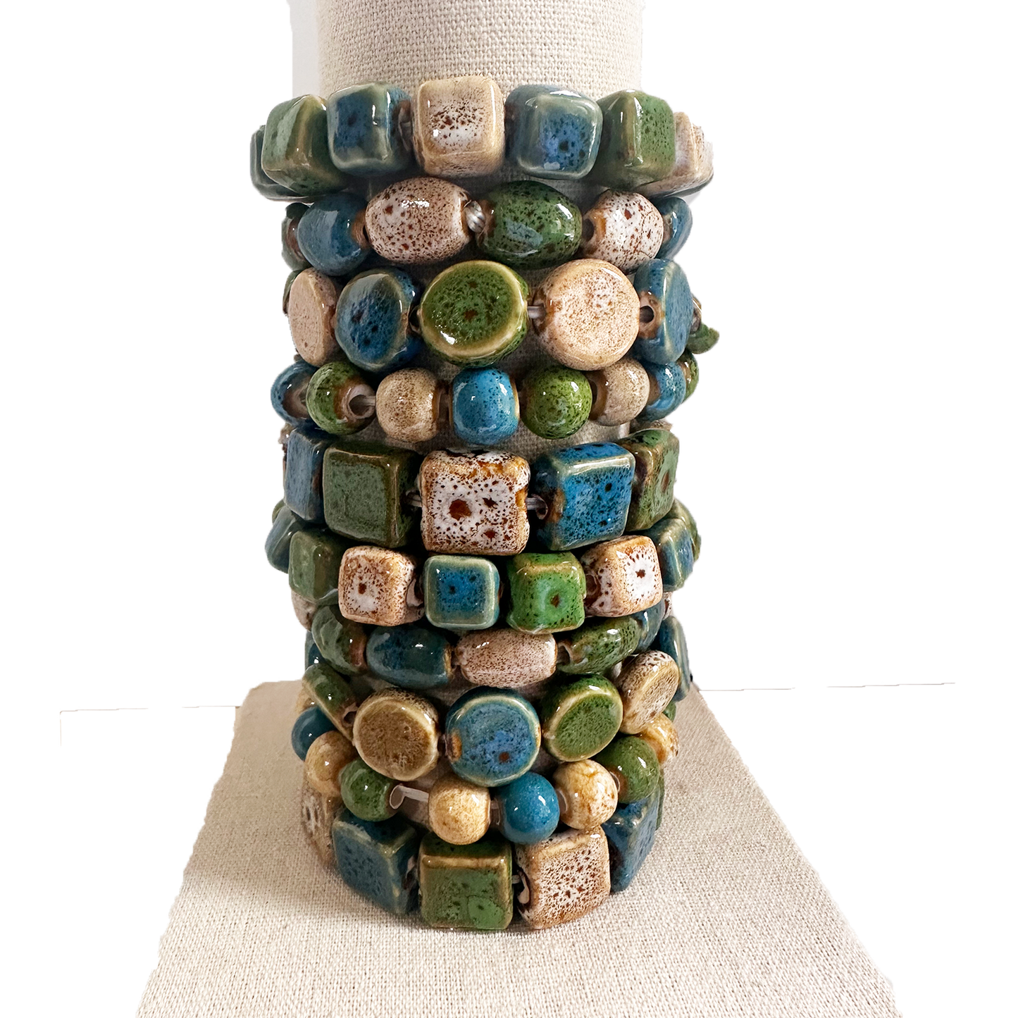 Seashore Multi-Color Clay Bead Stretch Bracelet