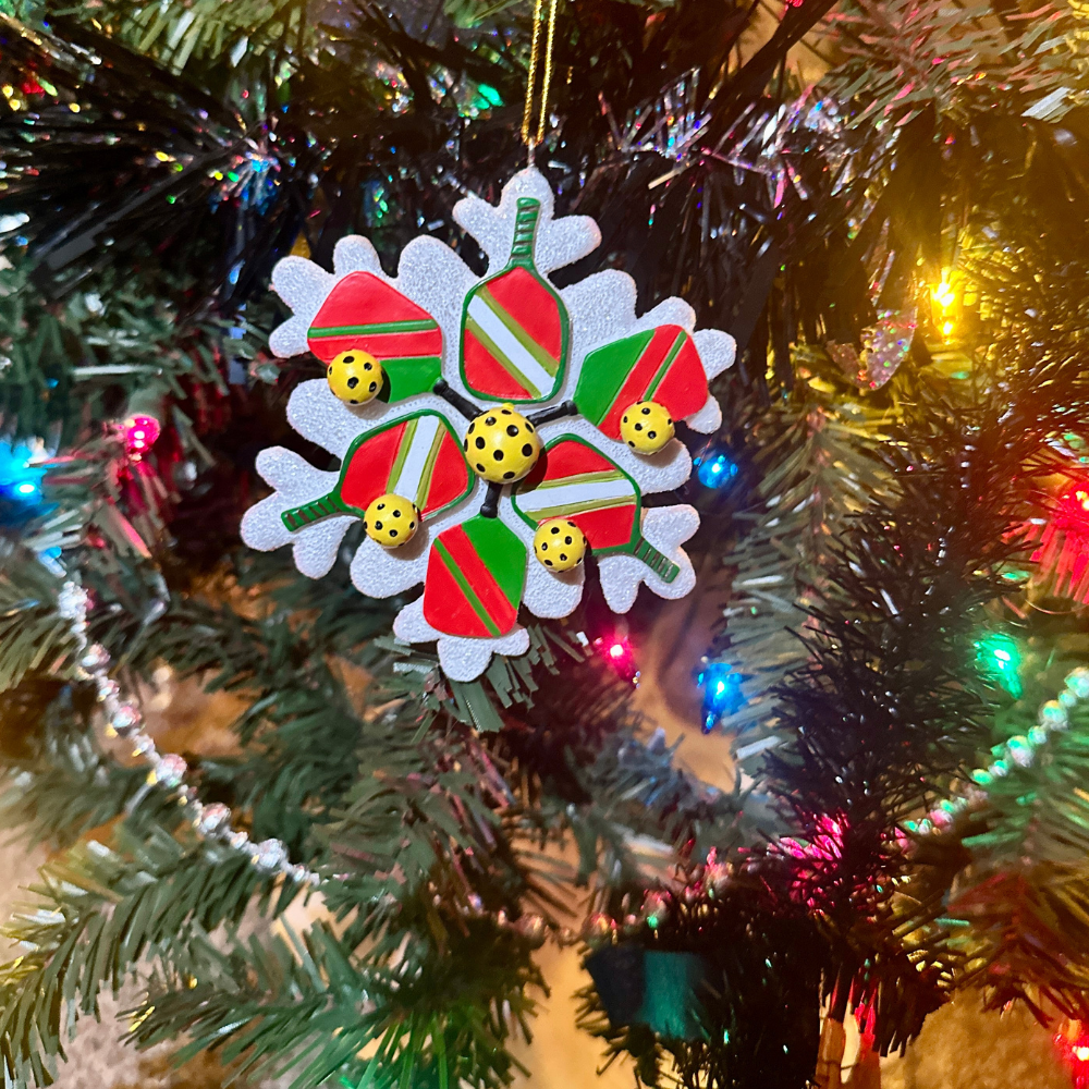Pickleball Snowflake Christmas Ornament - Dixie Hike & Style
