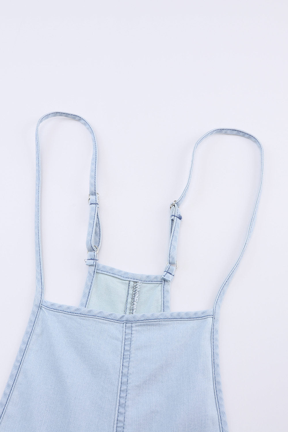 Sky Blue Chambray Pocketed Adjustable Straps Jumpsuit - Dixie Hike & Style