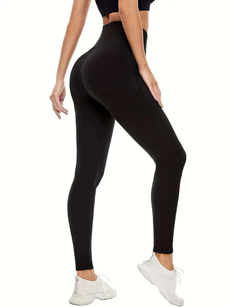 Black High Waisted Leggings With Pockets with Tummy Control - Dixie Hike & Style