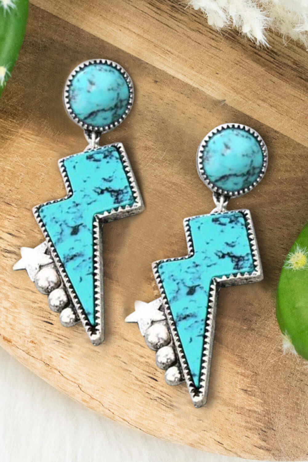 Green Lightning Turquoise Earrings - Dixie Hike & Style