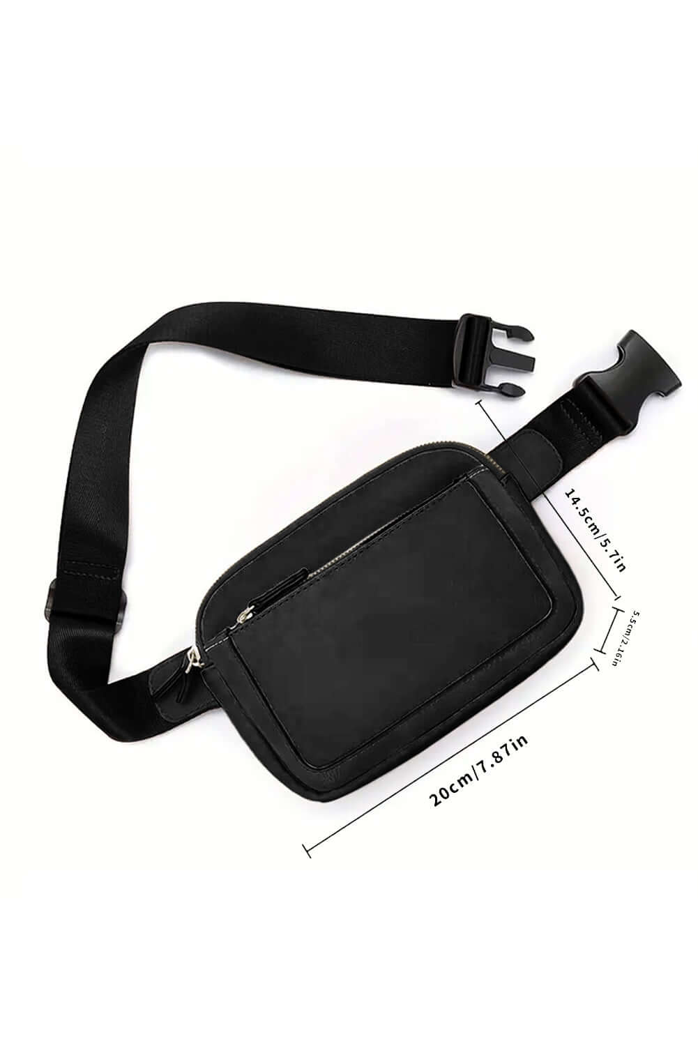 Black Minimalist Multi-zipped Crossbody Bag - Dixie Hike & Style