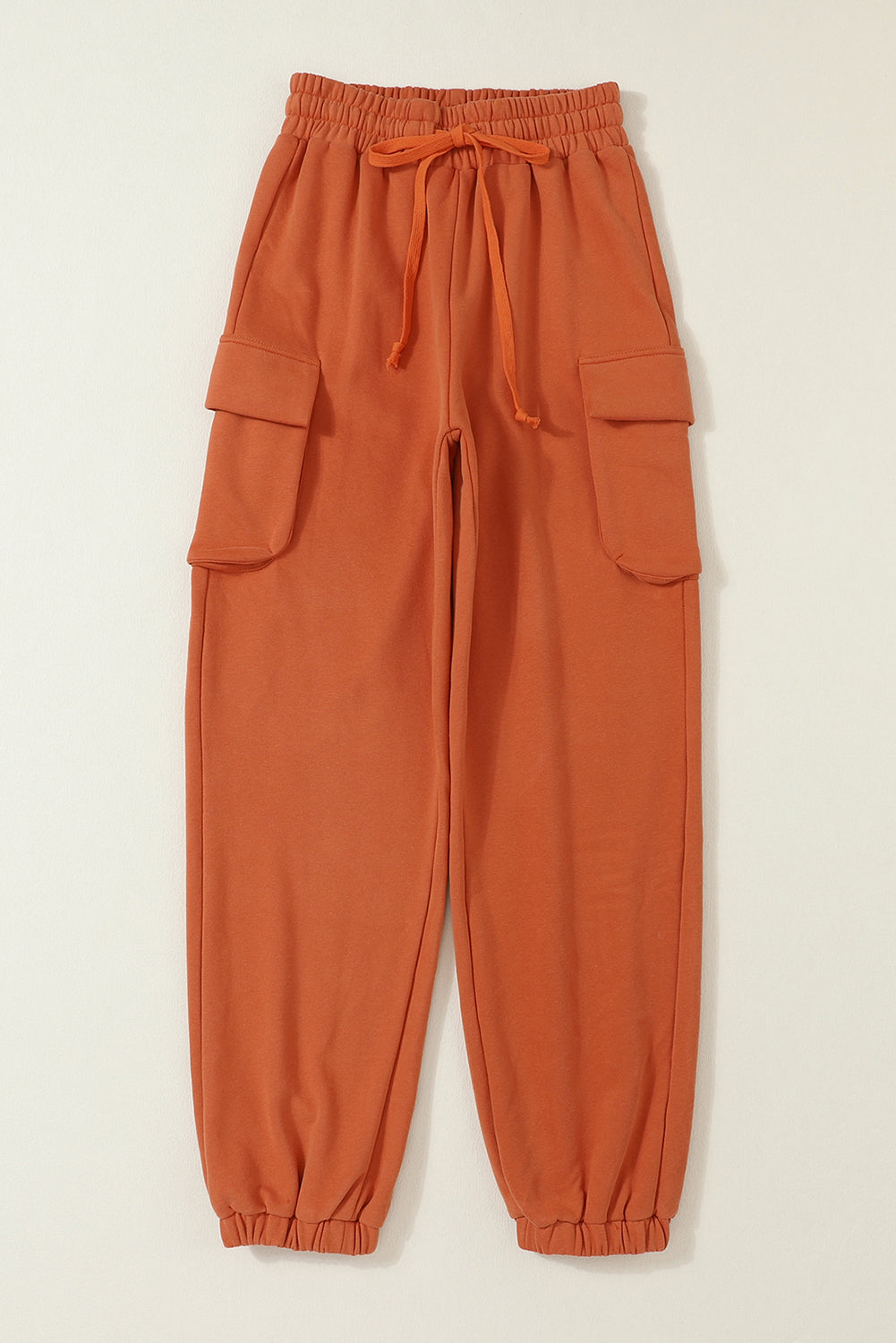 Orange Drawstring Cargo Pockets Jogger Pants - Dixie Hike & Style