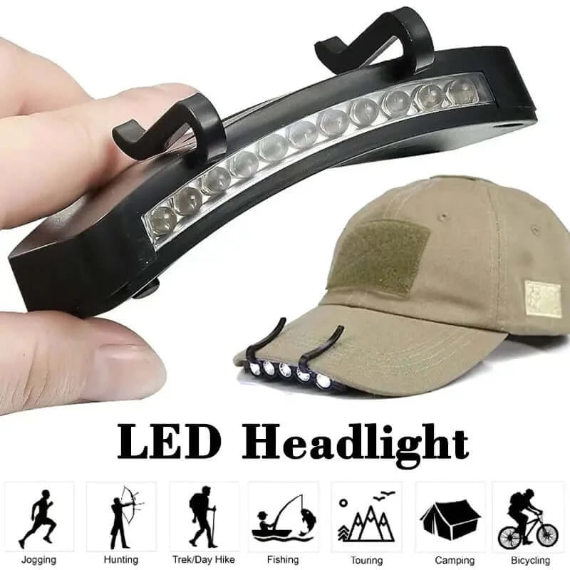 Clip-On Cap Hat Torch LED Headlamp - Hands-Free Lighting - Dixie Hike & Style