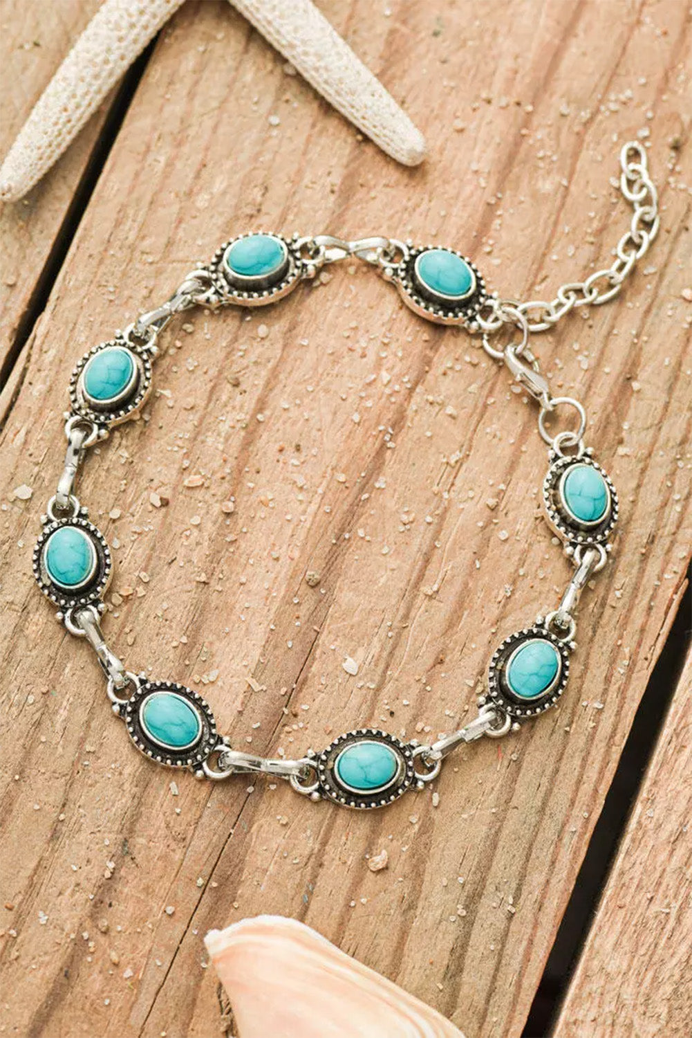 Silver Bohemian Turquoise Casual Anklet - Dixie Hike & Style