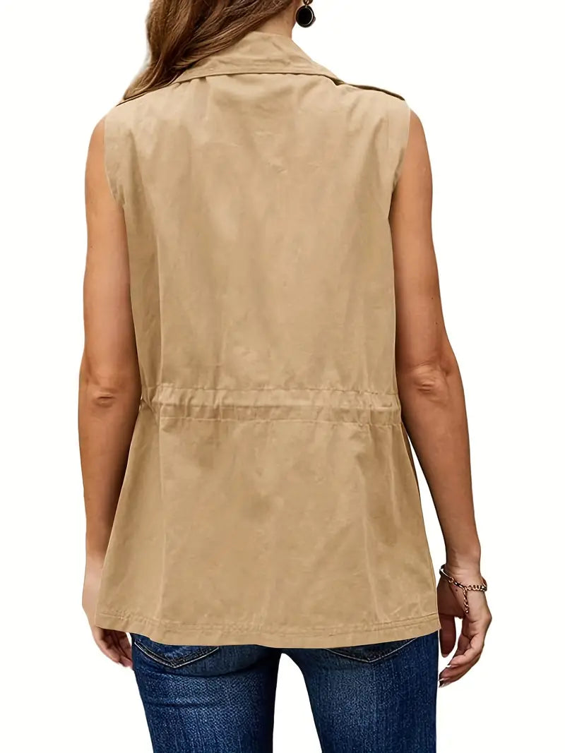 Timeless Corduroy Pocket Vest: Women's All-Season Waistcoat - Dixie Hike & Style