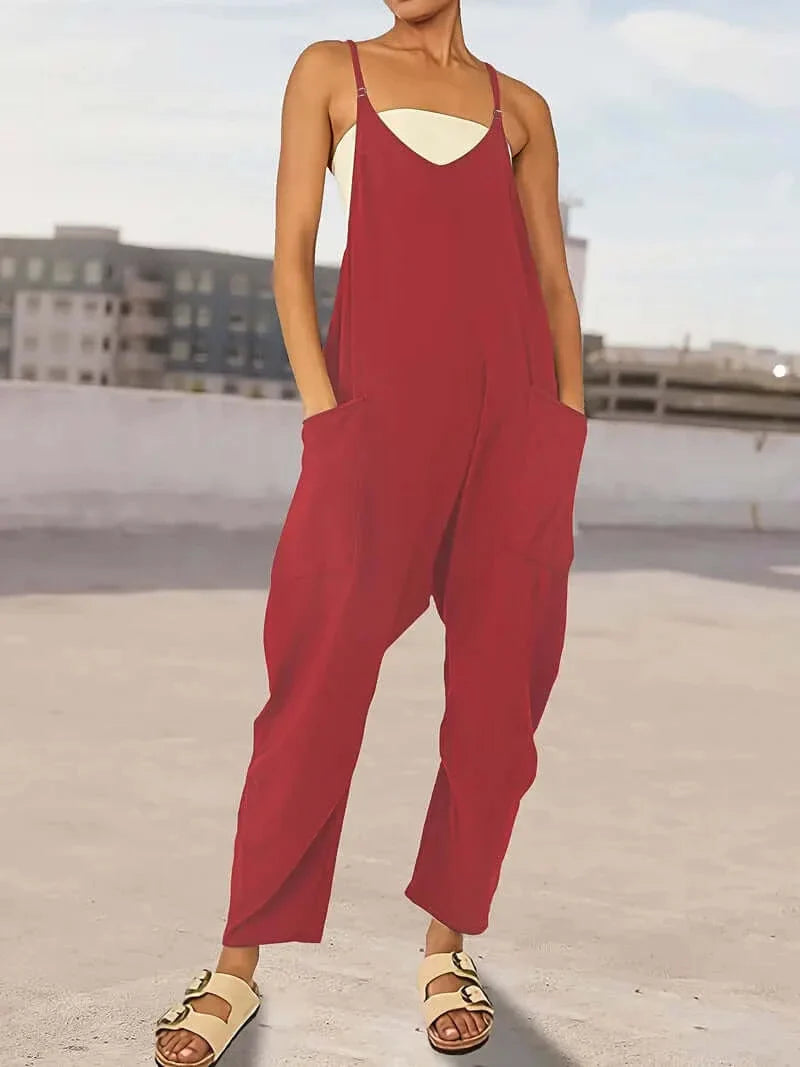 Solid Cami Jumpsuit - Comfort & Style | Dixie Hike - Dixie Hike & Style