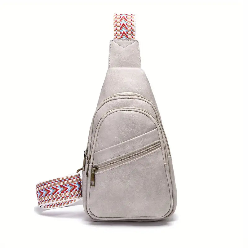 VintageVibe Multi-Pocket PU Leather Sling Bag - Dixie Hike & Style