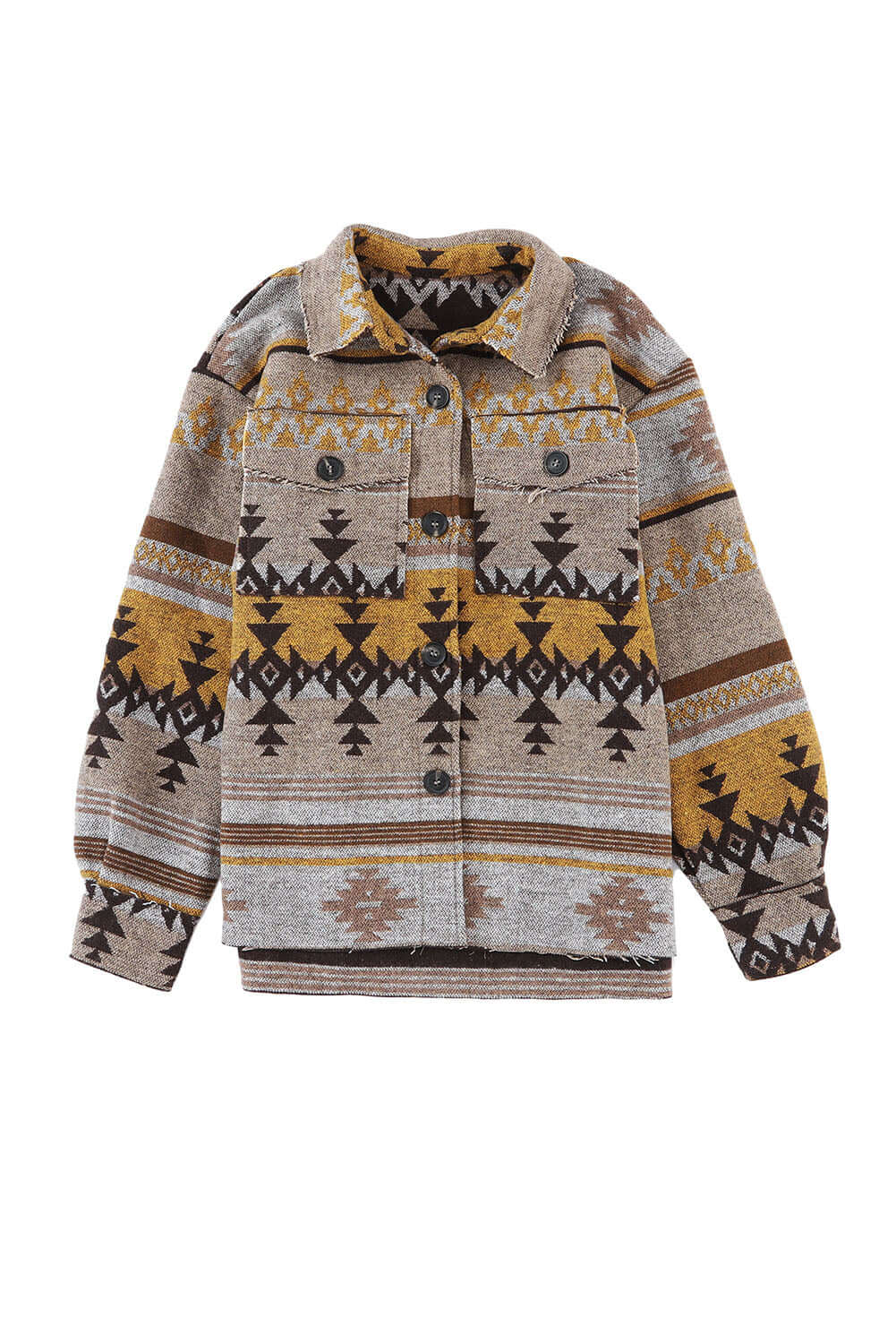 Brown Western Aztec Print Jacket - Dixie Hike & Style