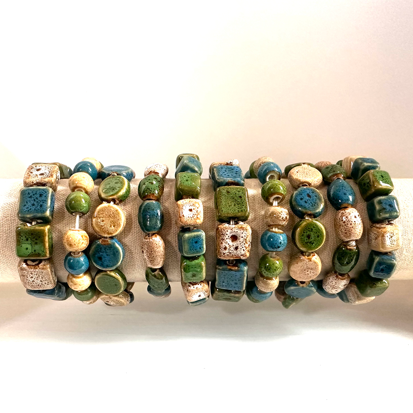Seashore Multi-Color Clay Bead Stretch Bracelet