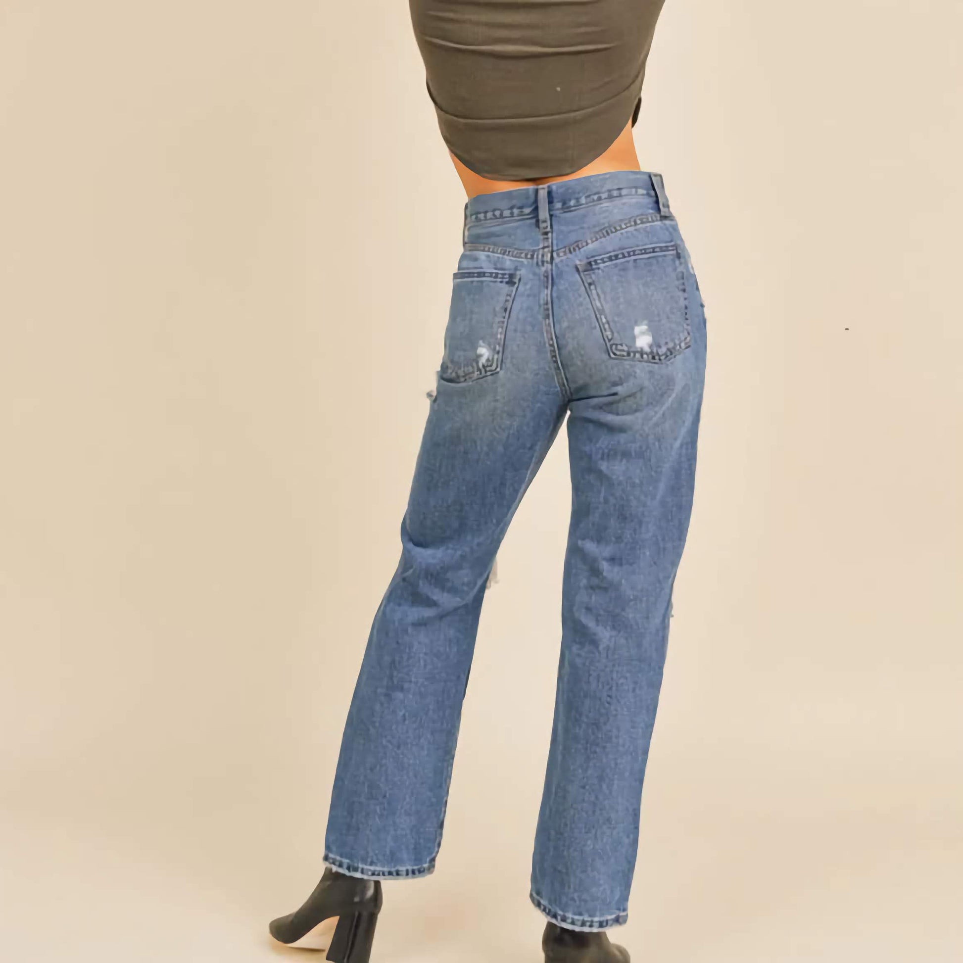 Just Black Denim High Rise Dad Jeans - Dixie Hike & Style
