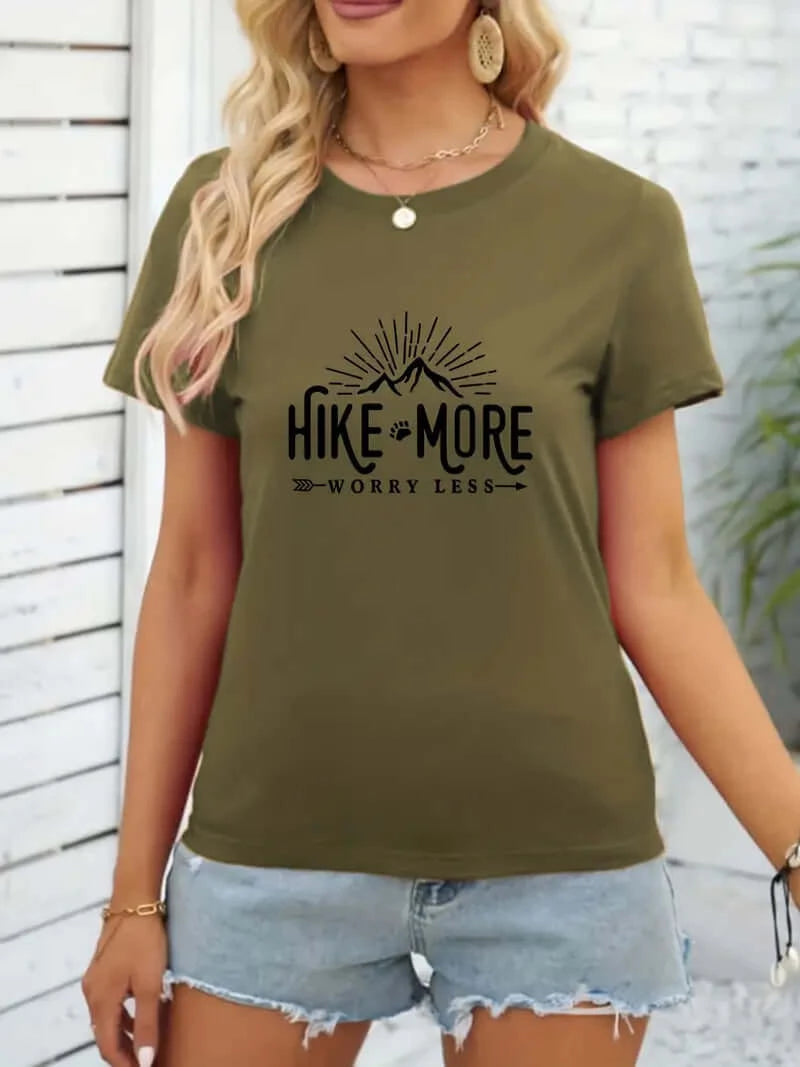 Hike More' Crewneck T-Shirt for Active Women - Dixie Hike & Style