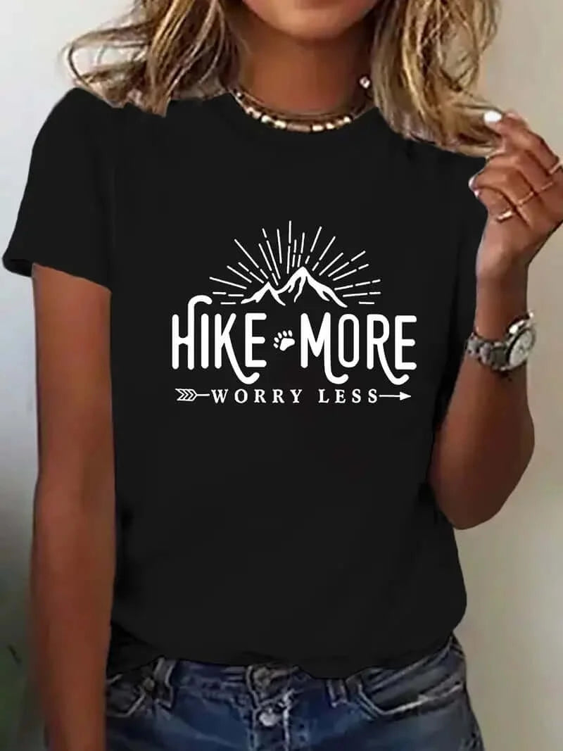 Hike More' Crewneck T-Shirt for Active Women - Dixie Hike & Style