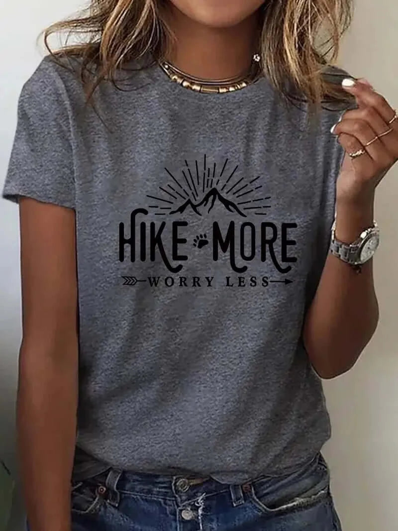 Hike More' Crewneck T-Shirt for Active Women - Dixie Hike & Style