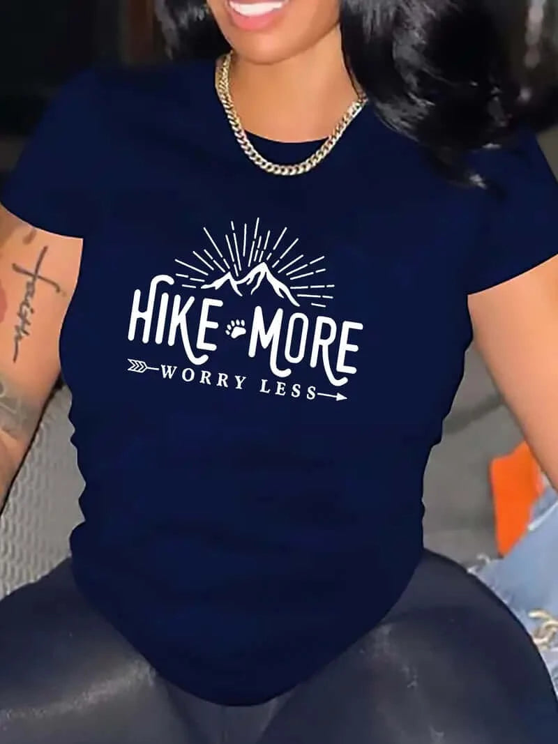 Hike More' Crewneck T-Shirt for Active Women - Dixie Hike & Style