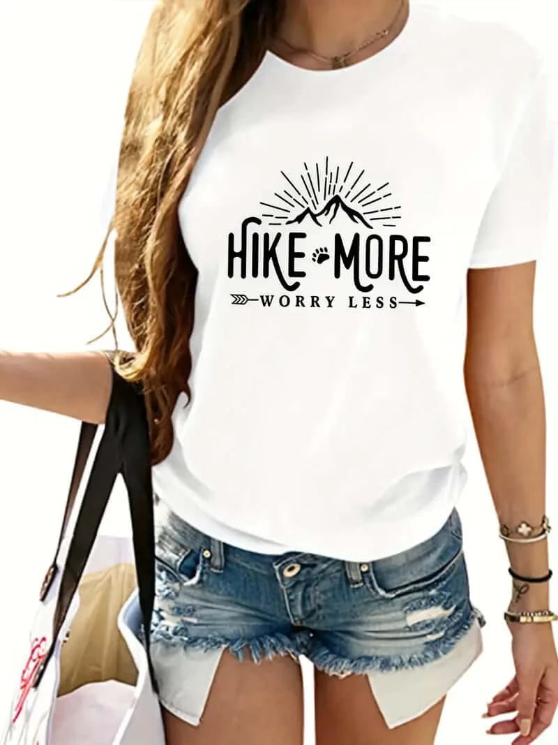 Hike More' Crewneck T-Shirt for Active Women - Dixie Hike & Style