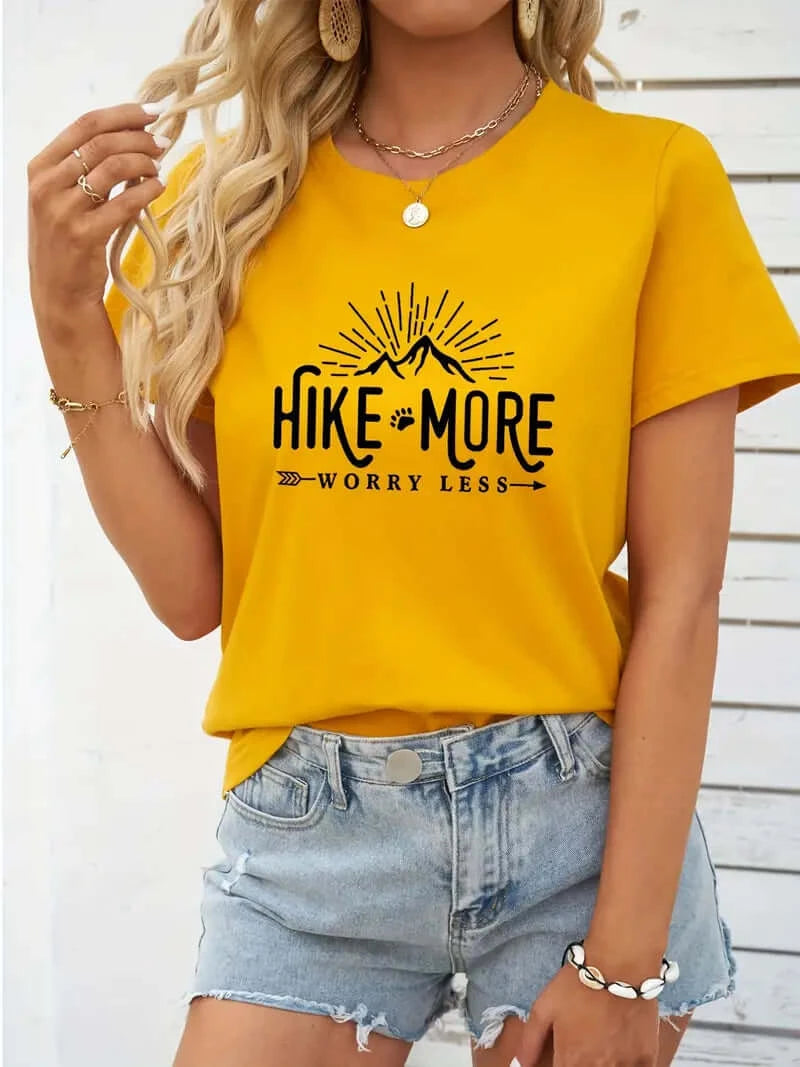 Hike More' Crewneck T-Shirt for Active Women - Dixie Hike & Style