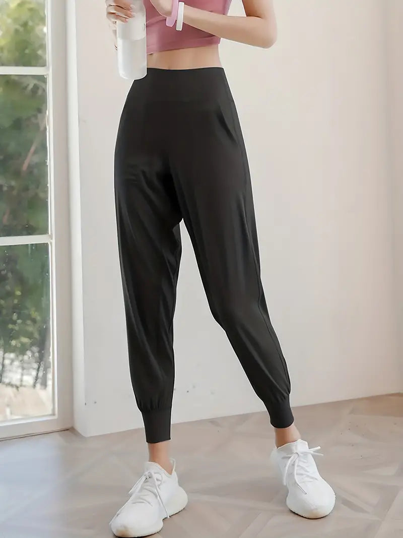 QuickDry High-Waist Yoga Joggers: Your Go-To Pants for Active Comfort - Dixie Hike & Style