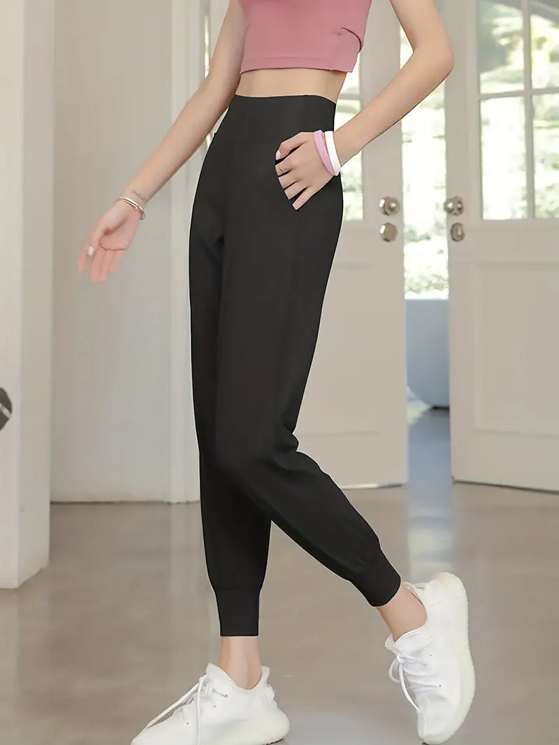 QuickDry High-Waist Yoga Joggers: Your Go-To Pants for Active Comfort - Dixie Hike & Style