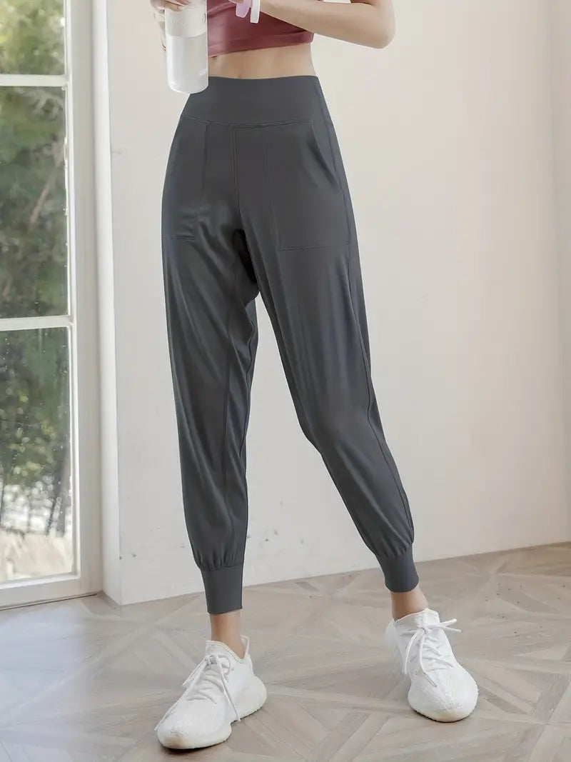 QuickDry High-Waist Yoga Joggers: Your Go-To Pants for Active Comfort - Dixie Hike & Style