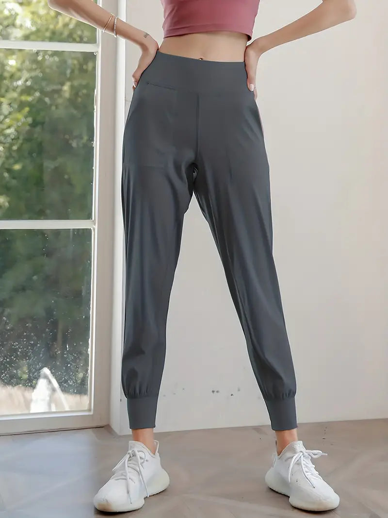 QuickDry High-Waist Yoga Joggers: Your Go-To Pants for Active Comfort - Dixie Hike & Style