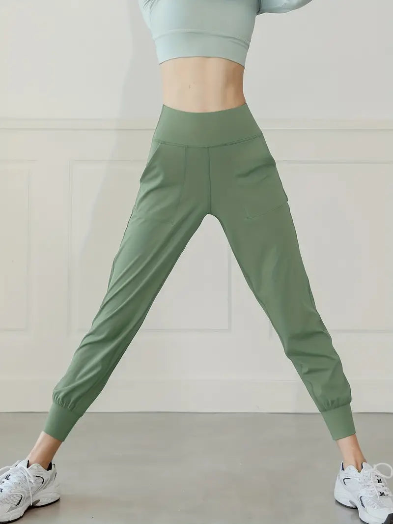 QuickDry High-Waist Yoga Joggers: Your Go-To Pants for Active Comfort - Dixie Hike & Style