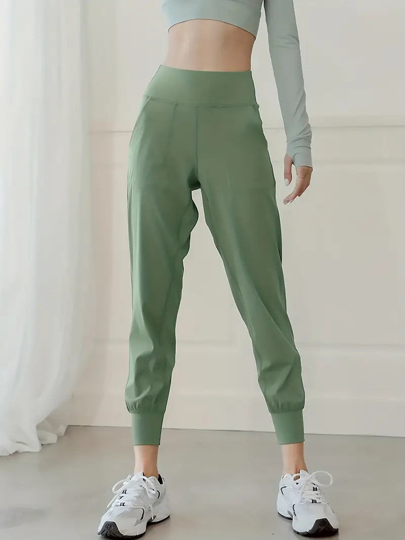 QuickDry High-Waist Yoga Joggers: Your Go-To Pants for Active Comfort - Dixie Hike & Style