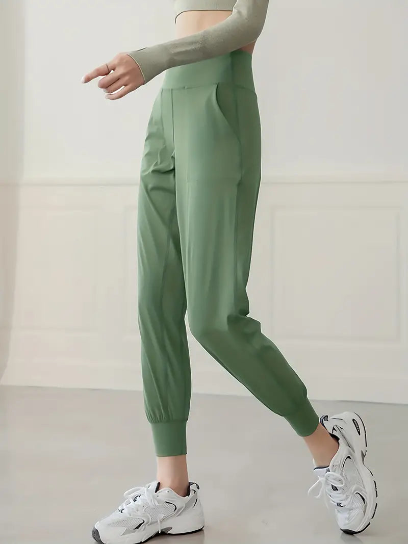 QuickDry High-Waist Yoga Joggers: Your Go-To Pants for Active Comfort - Dixie Hike & Style