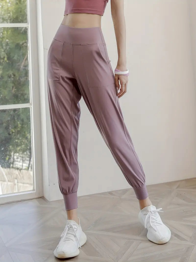 QuickDry High-Waist Yoga Joggers: Your Go-To Pants for Active Comfort - Dixie Hike & Style