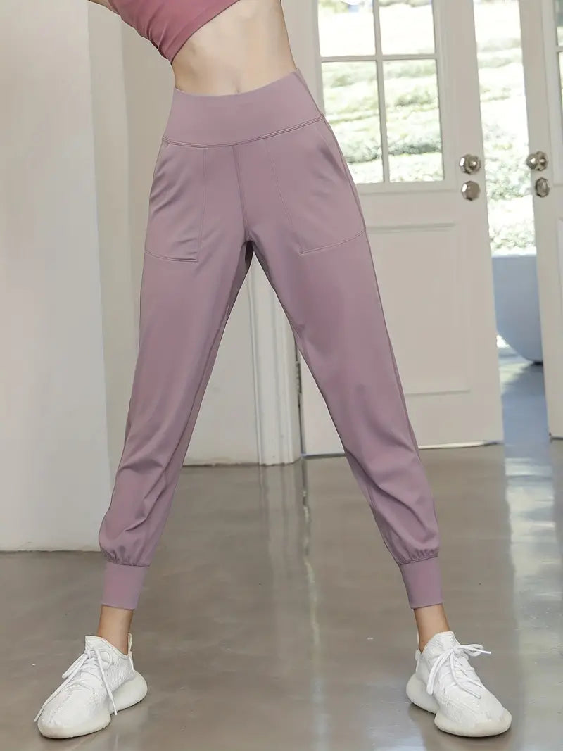 QuickDry High-Waist Yoga Joggers: Your Go-To Pants for Active Comfort - Dixie Hike & Style