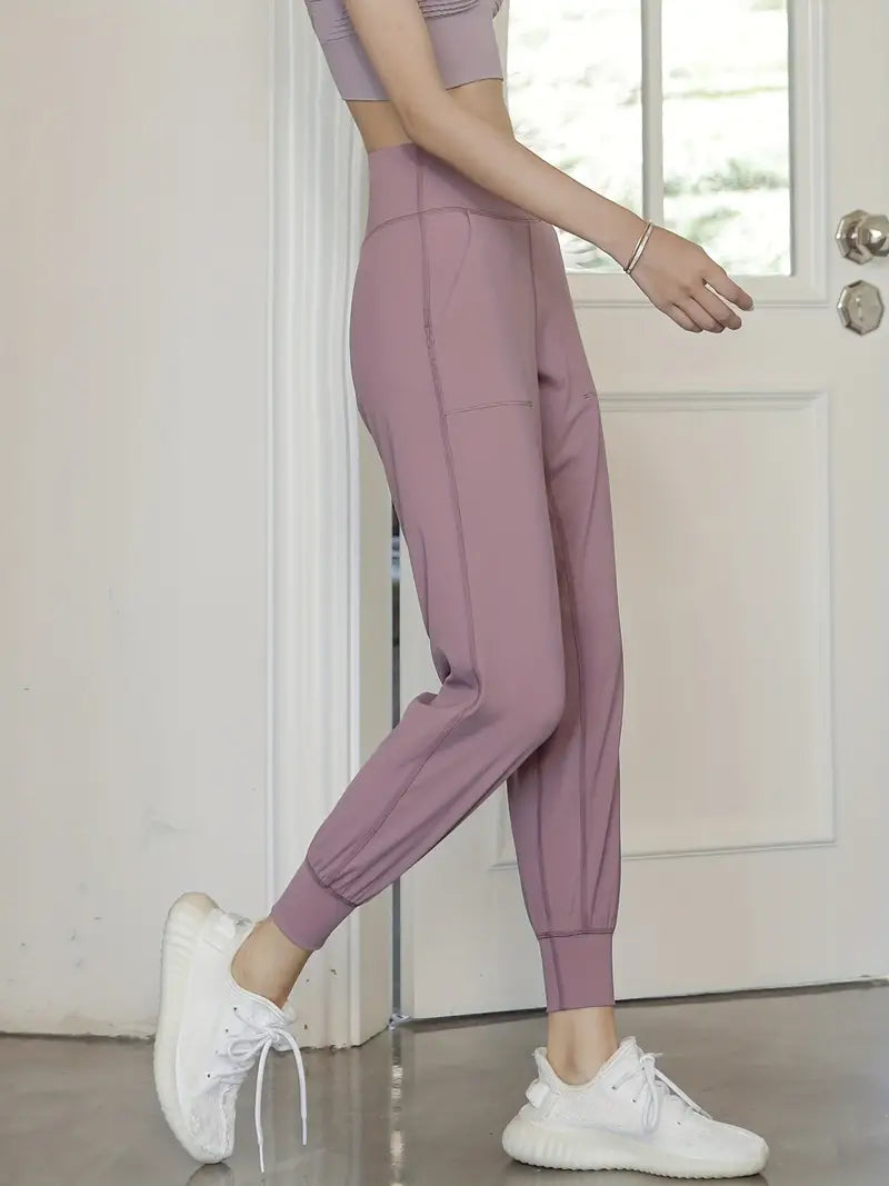 QuickDry High-Waist Yoga Joggers: Your Go-To Pants for Active Comfort - Dixie Hike & Style