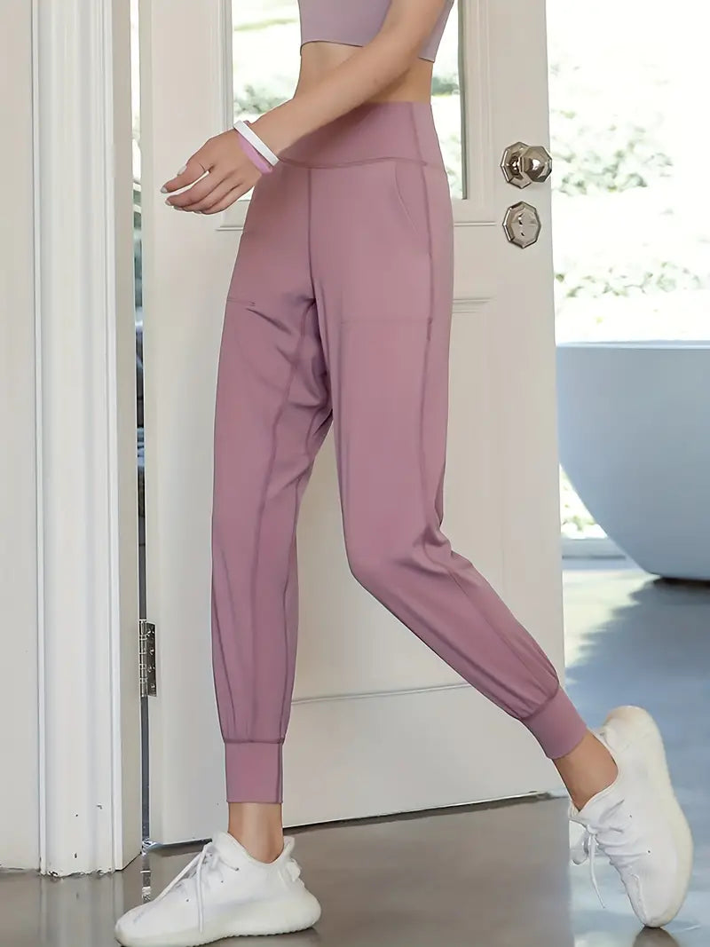 QuickDry High-Waist Yoga Joggers: Your Go-To Pants for Active Comfort - Dixie Hike & Style