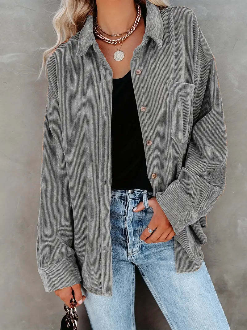 Relaxed Elegance Button-Down | Women's Casual Long Sleeve Shirt - Dixie Hike & Style
