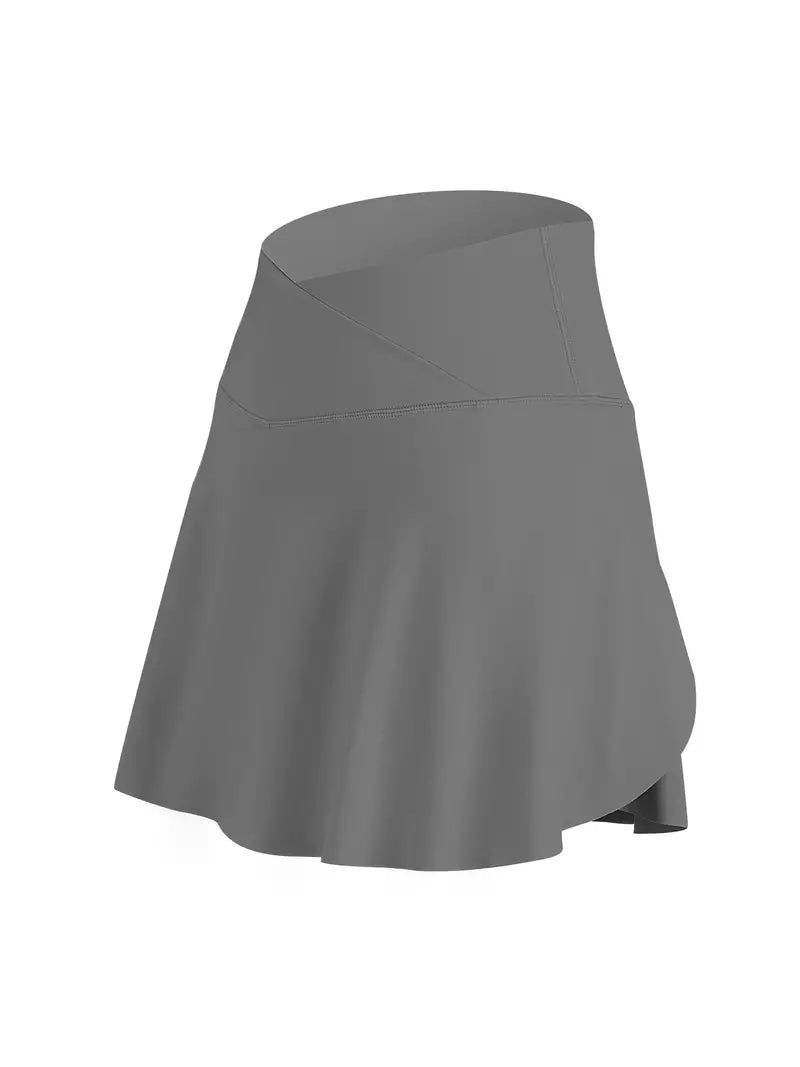 VersaGlide 2-in-1 High-Waist Skort: Tennis, Golf, and Yoga-Ready with Inner Pocket - Dixie Hike & Style